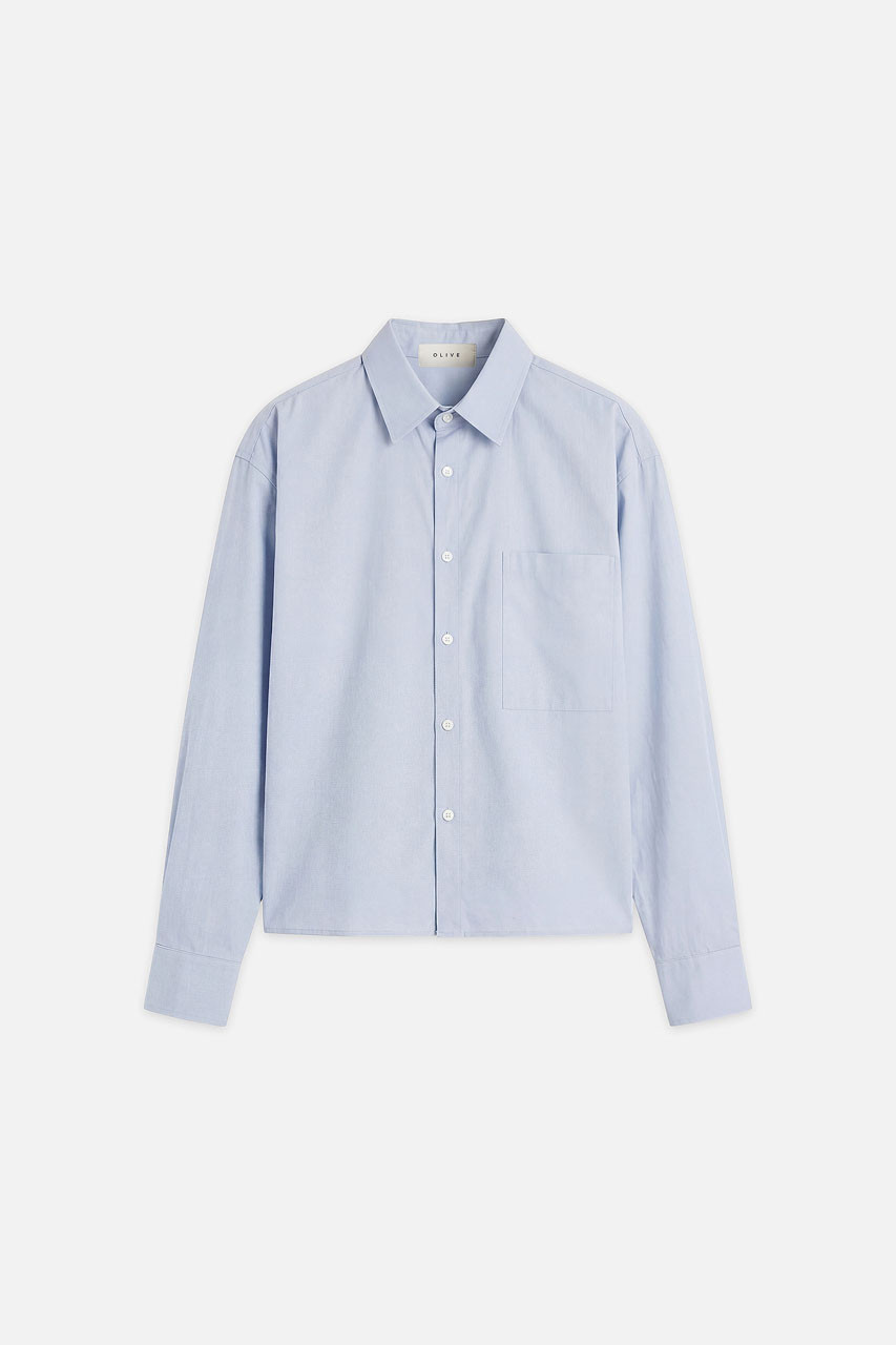 Menswear | Cropped Shirt, Sky Blue