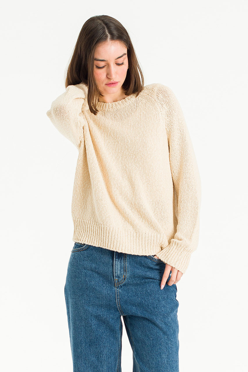 Amelie Mixed Colour Jumper, Beige