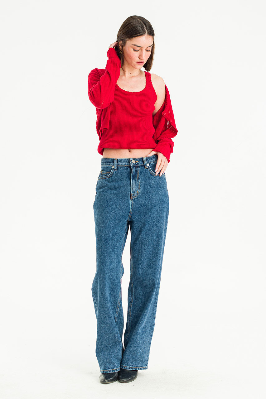 Maddie Cami Cardigan Set, Red