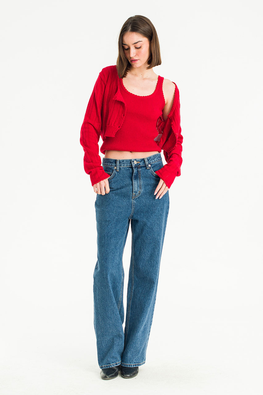 Maddie Cami Cardigan Set, Red