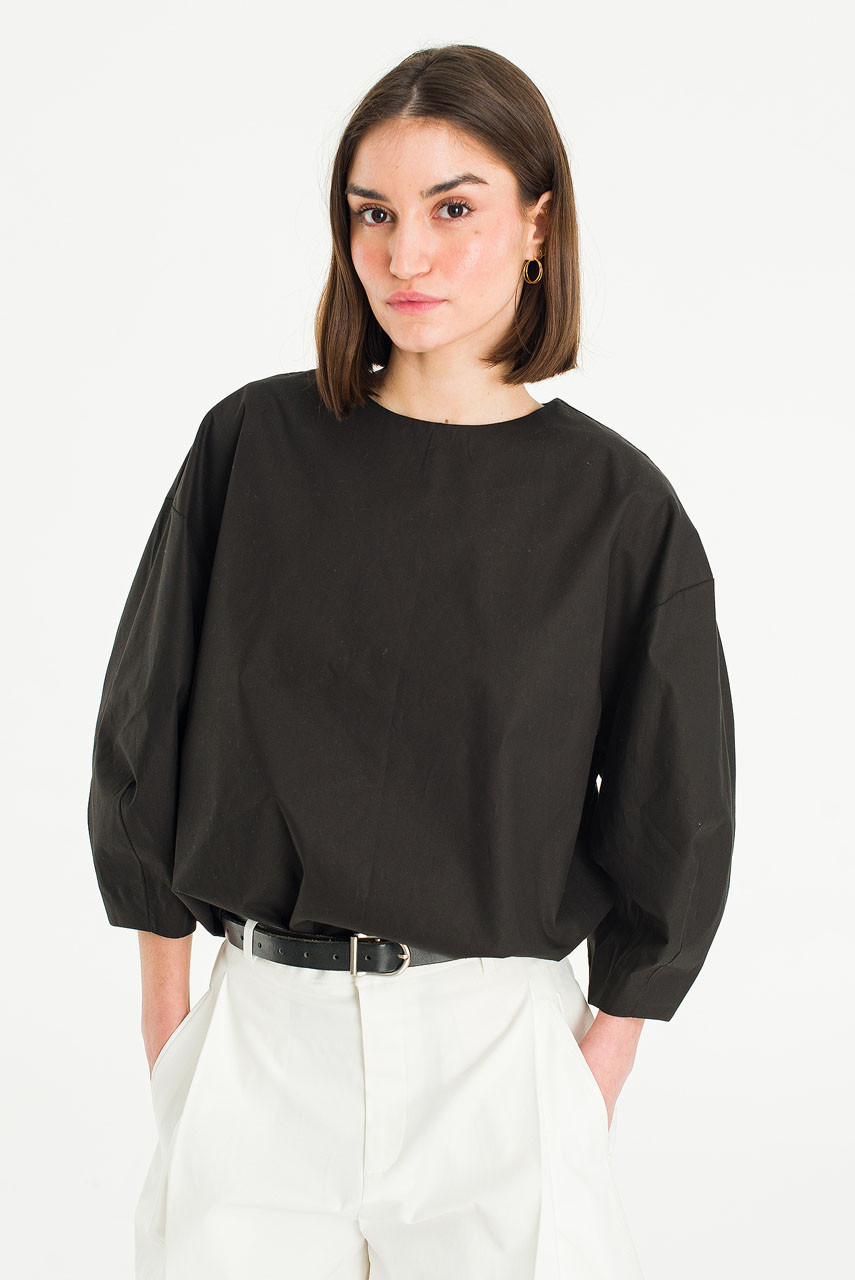 Maddie Balloon Sleeve Blouse, Black