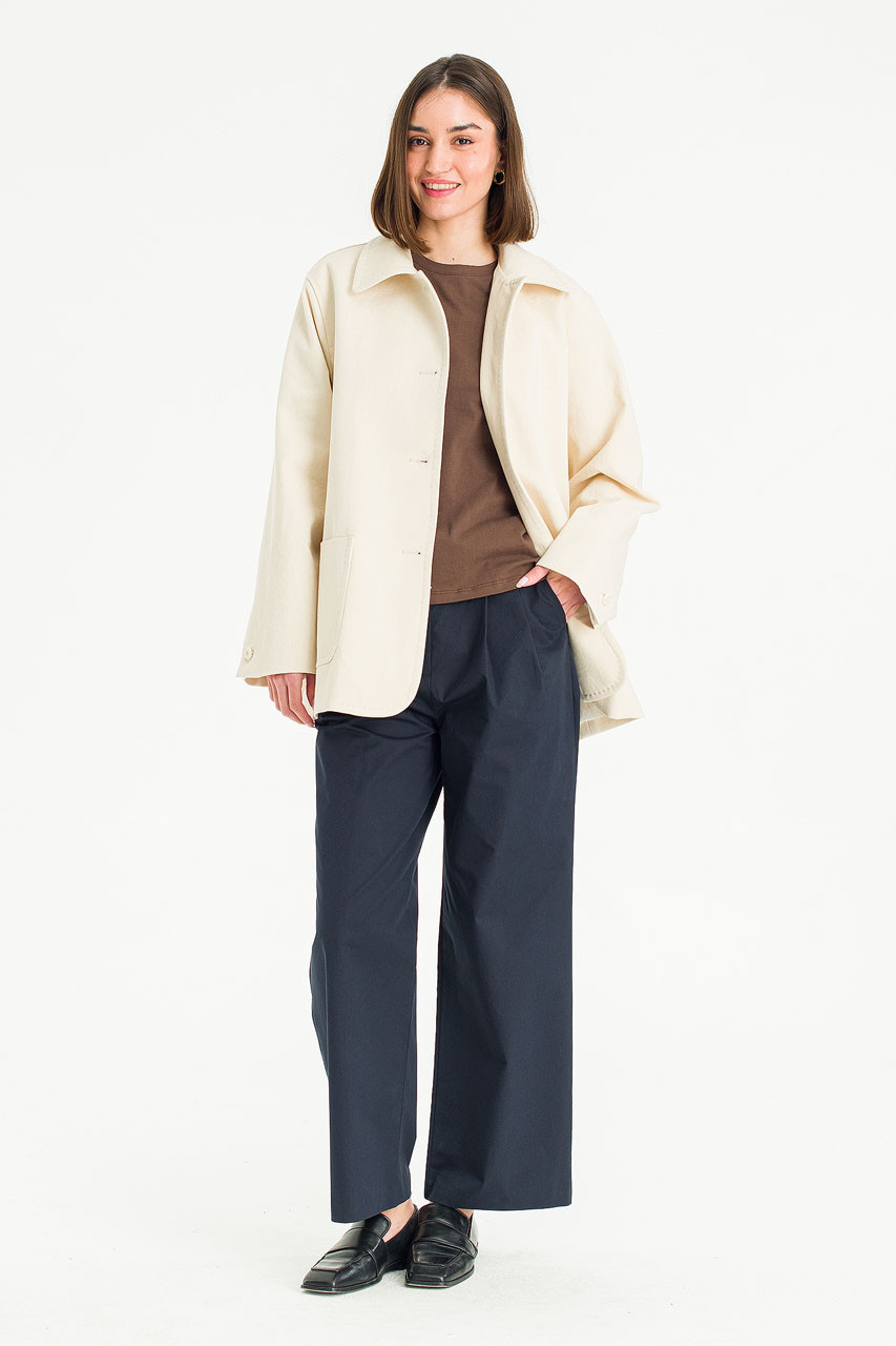 ジャケット・アウター Half Coat Ecru OHOTORO