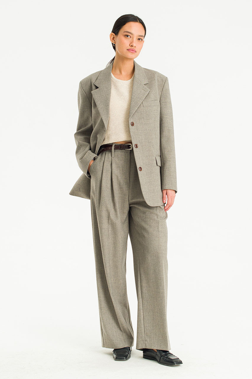 Moment Single Buttoned Jacket, Taupe