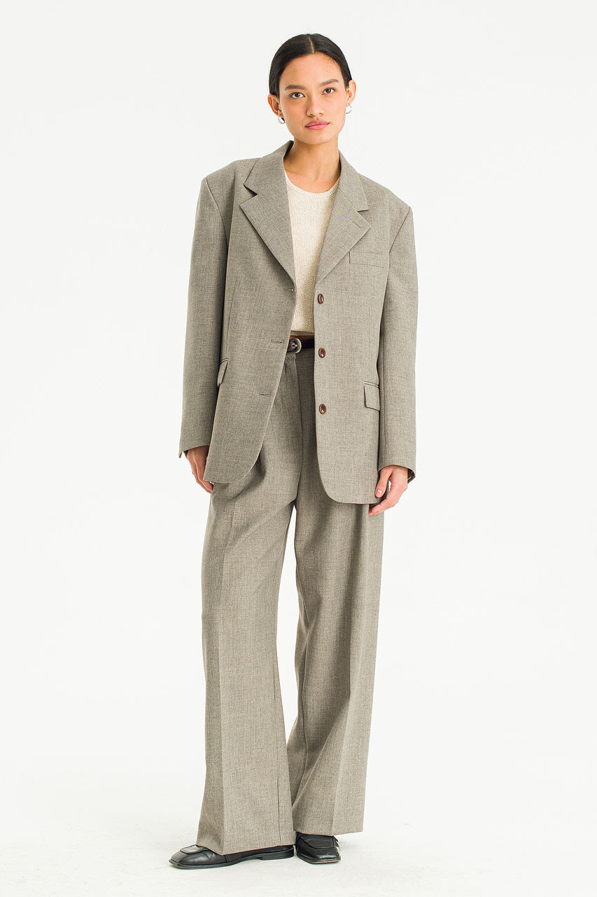 Moment Single Buttoned Jacket, Taupe