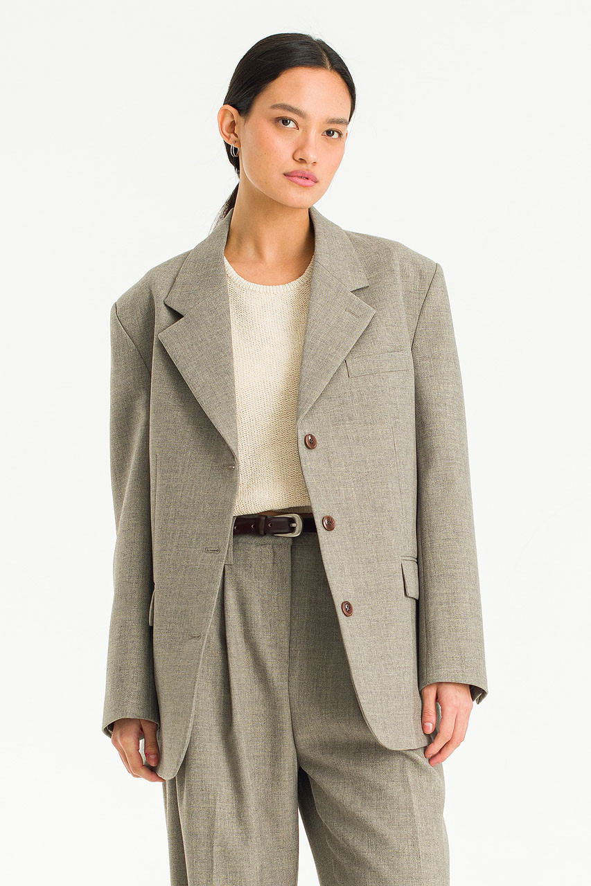 Moment Single Buttoned Jacket, Taupe