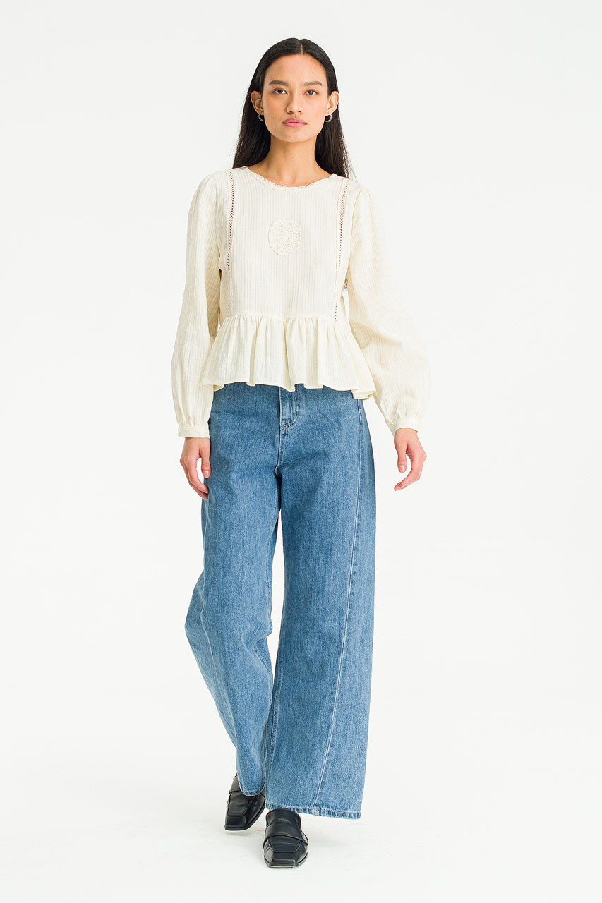 Cloudy Wide Denim Jean, Mid Blue