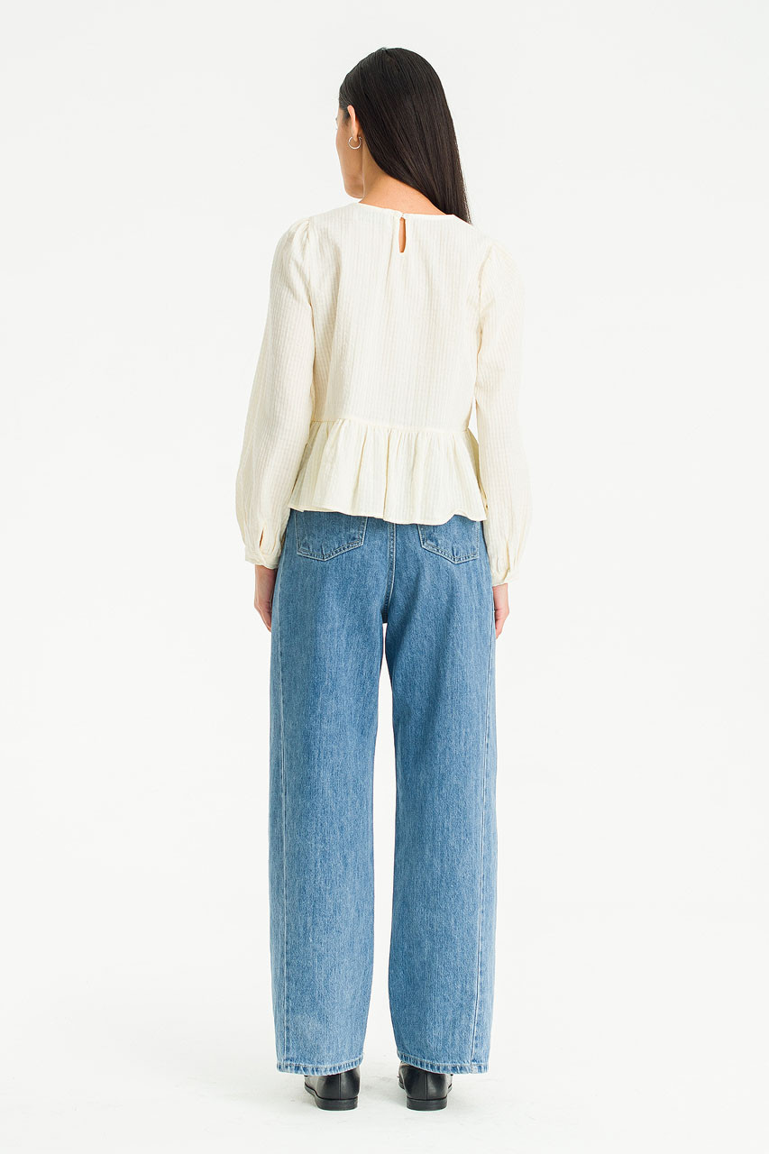 Cloudy Wide Denim Jean, Mid Blue