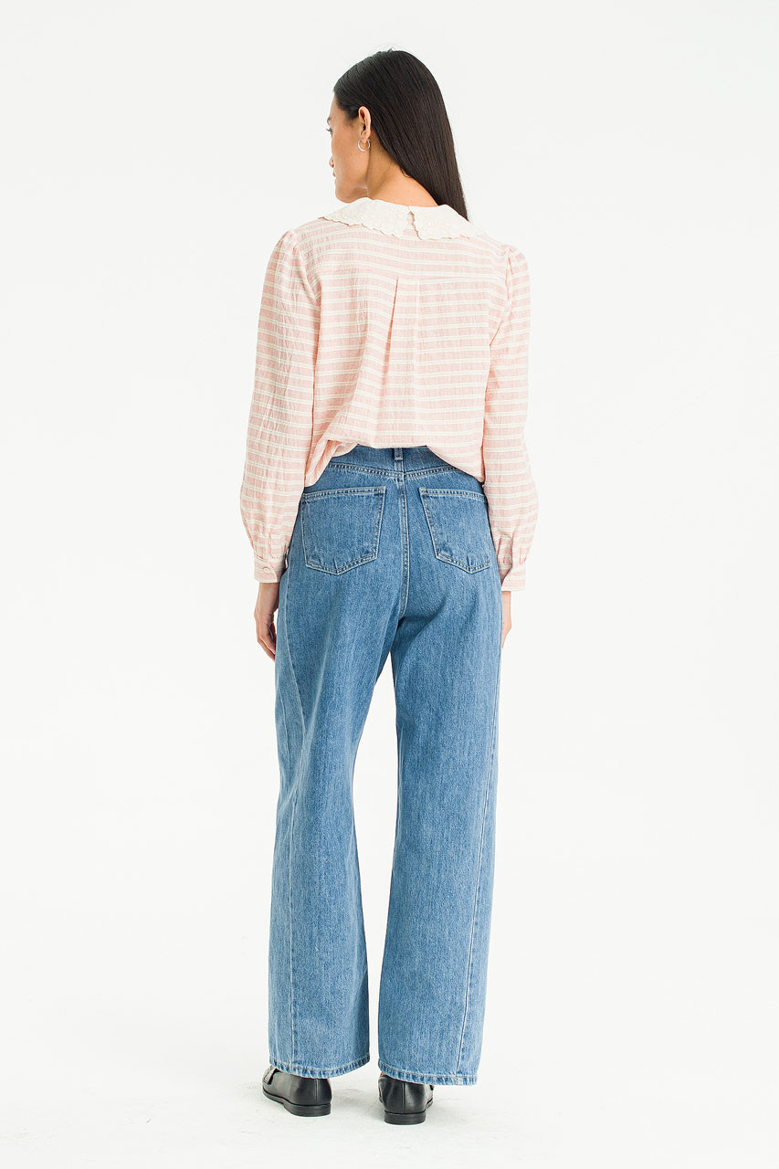 Cloudy Wide Denim Jean, Mid Blue