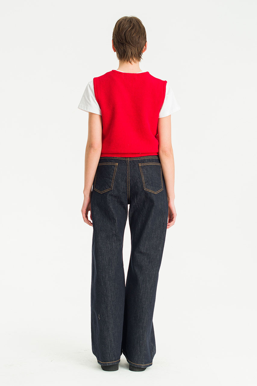 Elodie Raw Denim Jeans, Dark Blue