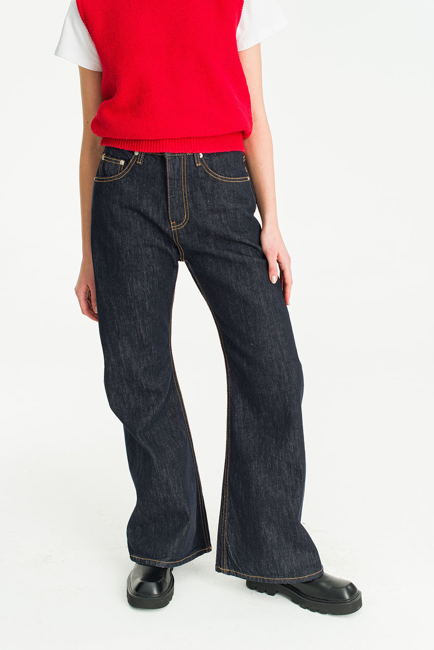 Elodie Raw Denim Jeans, Dark Blue