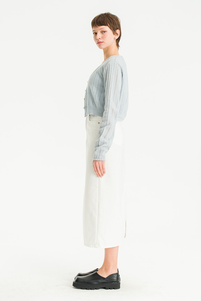 Amelie Denim Maxi Skirt, Ivory