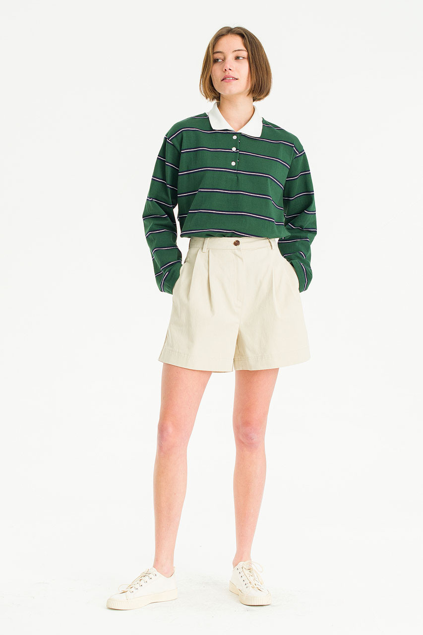 Amelie Cotton Shorts, Light Beige