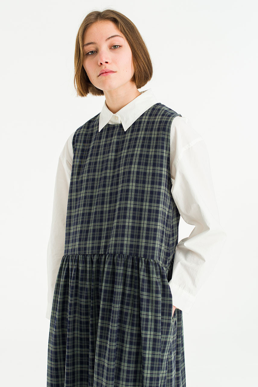 Tina Check Pinafore Dress, Green