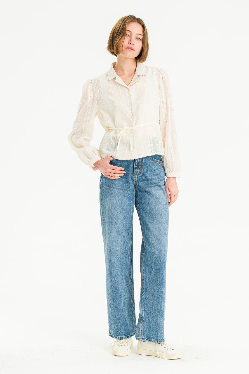 Hiro Mid High Straight Jean, Mid Blue