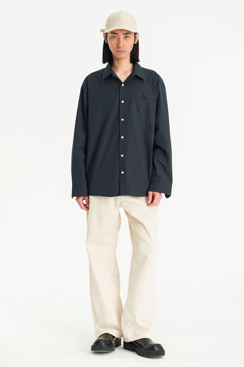 Menswear | Washed Cotton Shirt, Navy