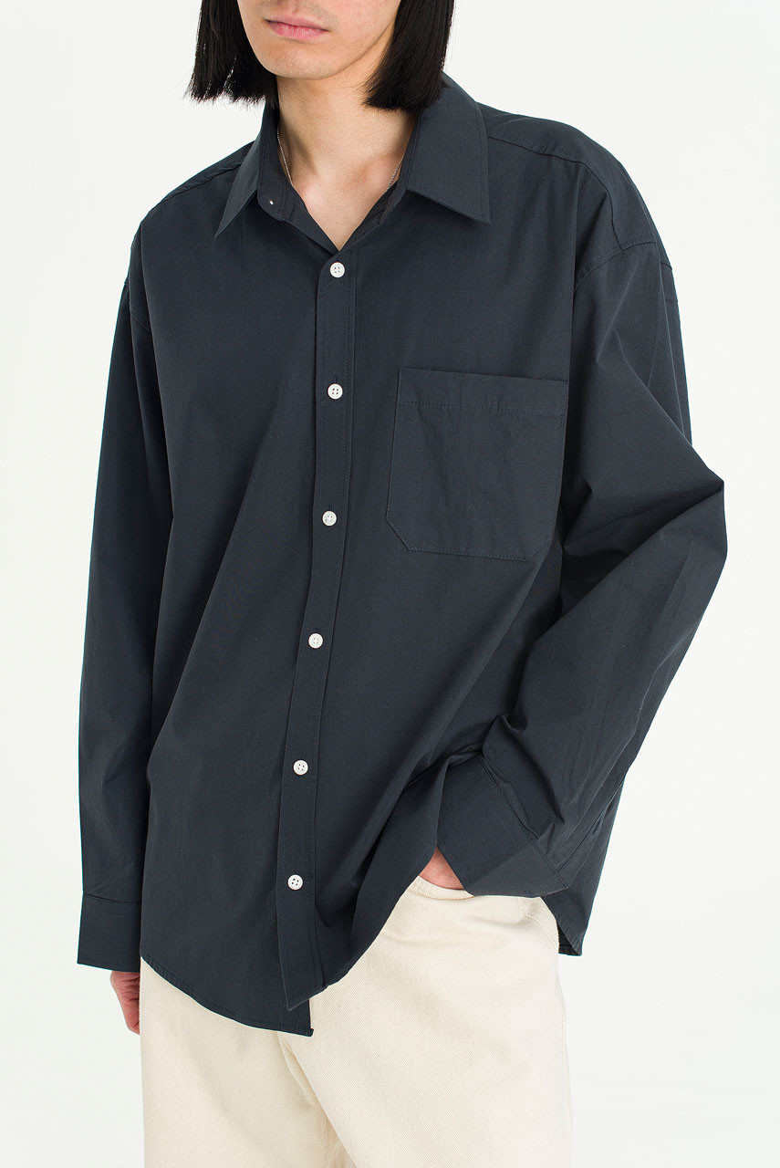Menswear | Washed Cotton Shirt, Navy
