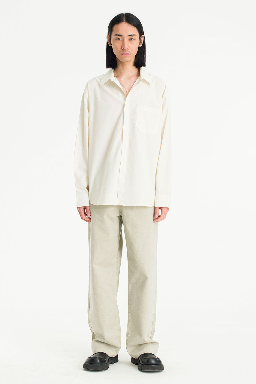 Menswear | Washed Cotton Shirt, Beige