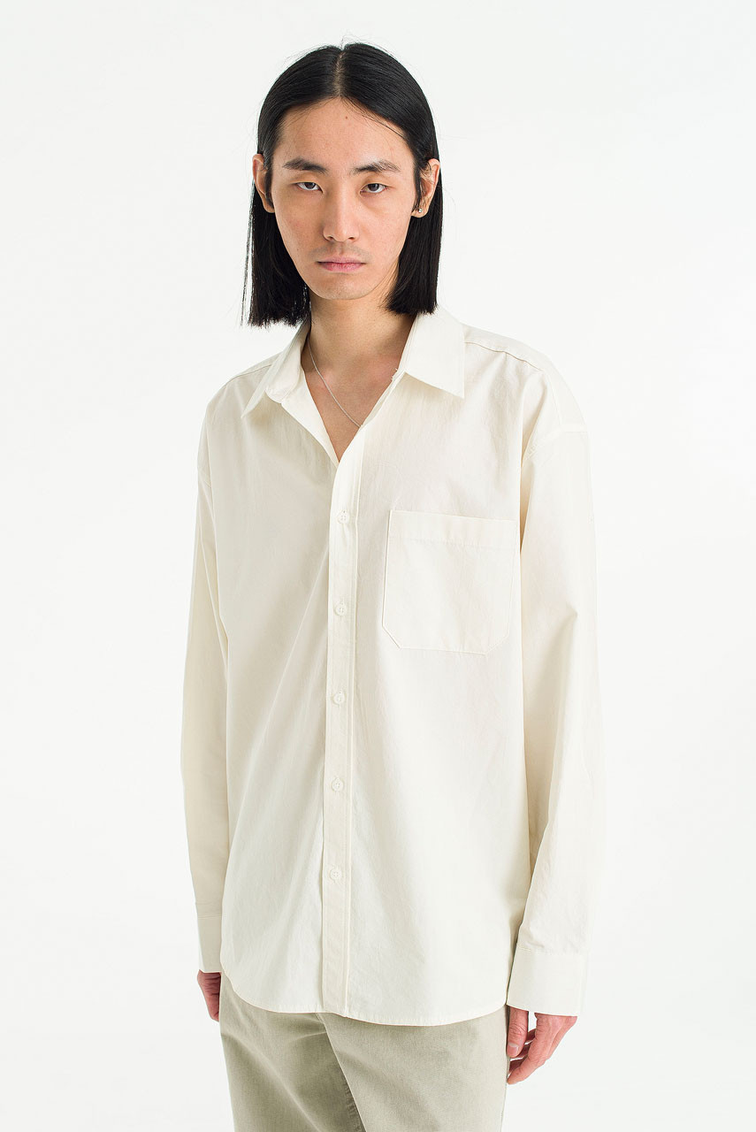 Menswear | Washed Cotton Shirt, Beige