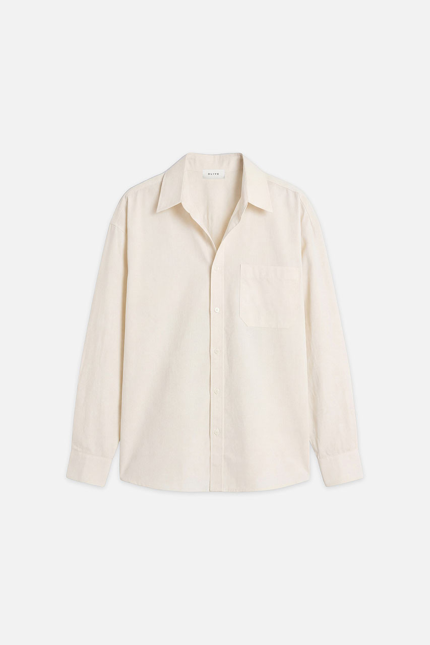 Menswear | Washed Cotton Shirt, Beige