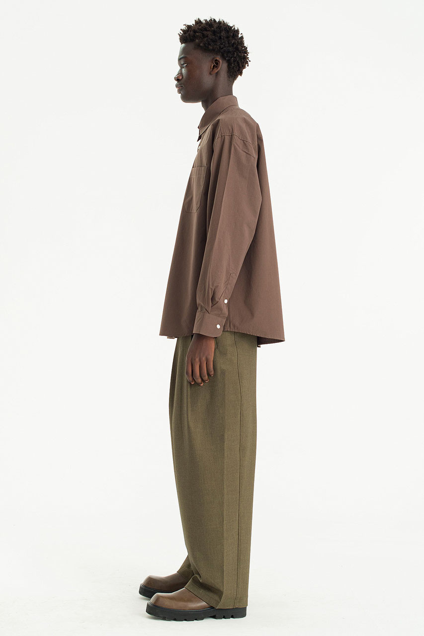 Menswear | Washed Cotton Shirt, Brown