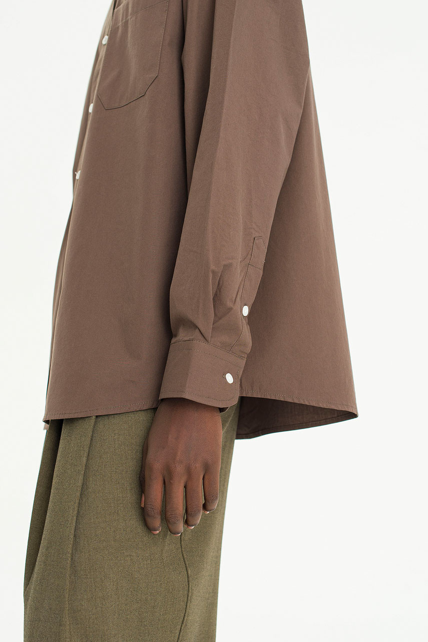 Menswear | Washed Cotton Shirt, Brown