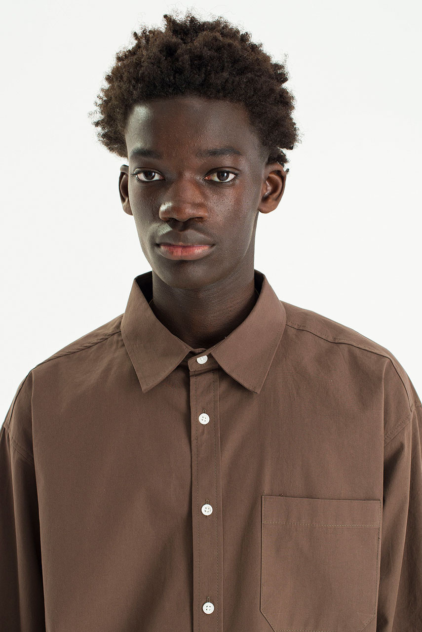 Menswear | Washed Cotton Shirt, Brown