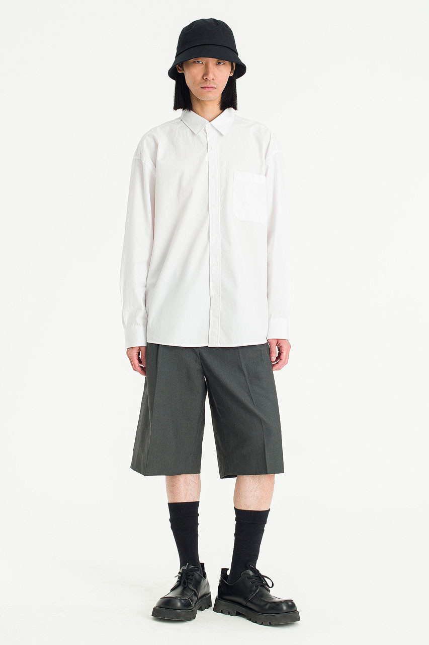 Menswear | Washed Cotton Shirt, White