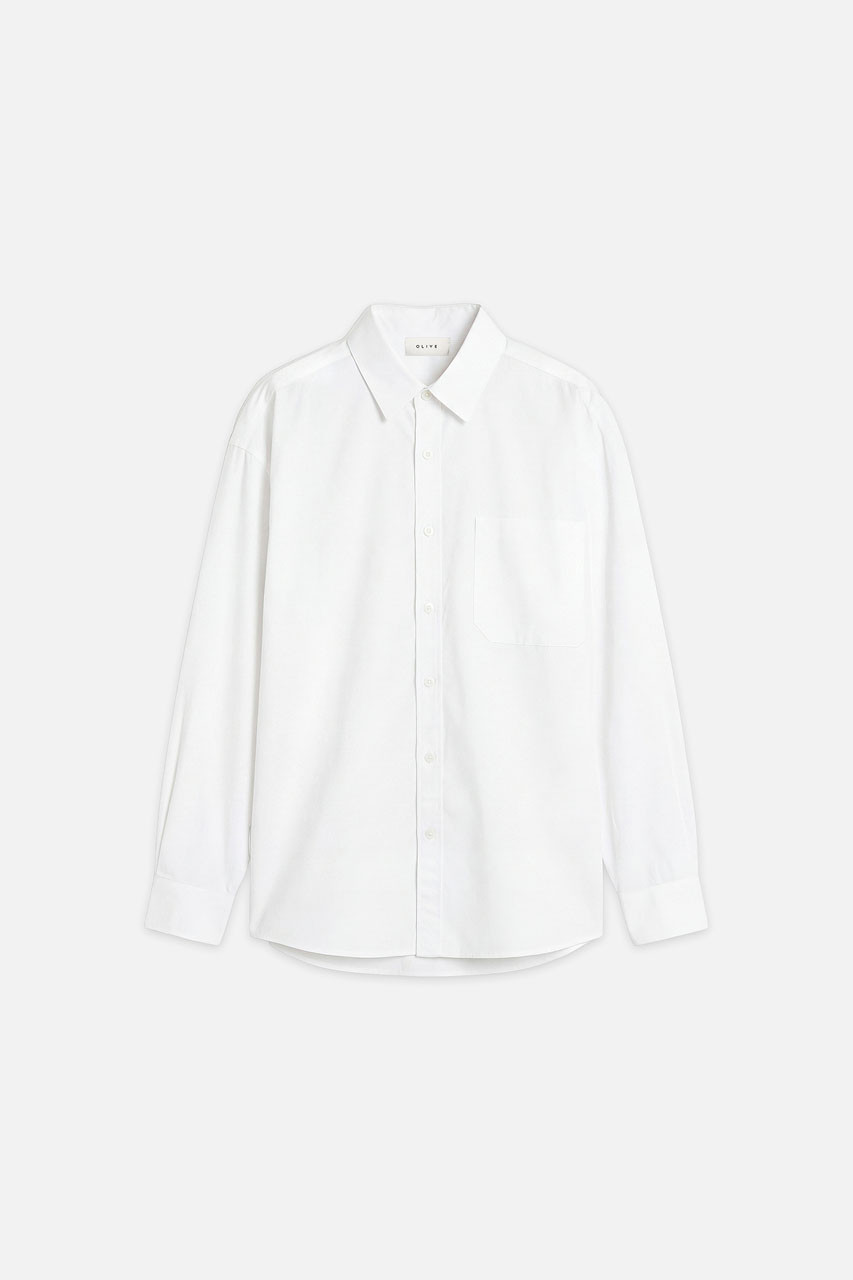 Menswear | Washed Cotton Shirt, White