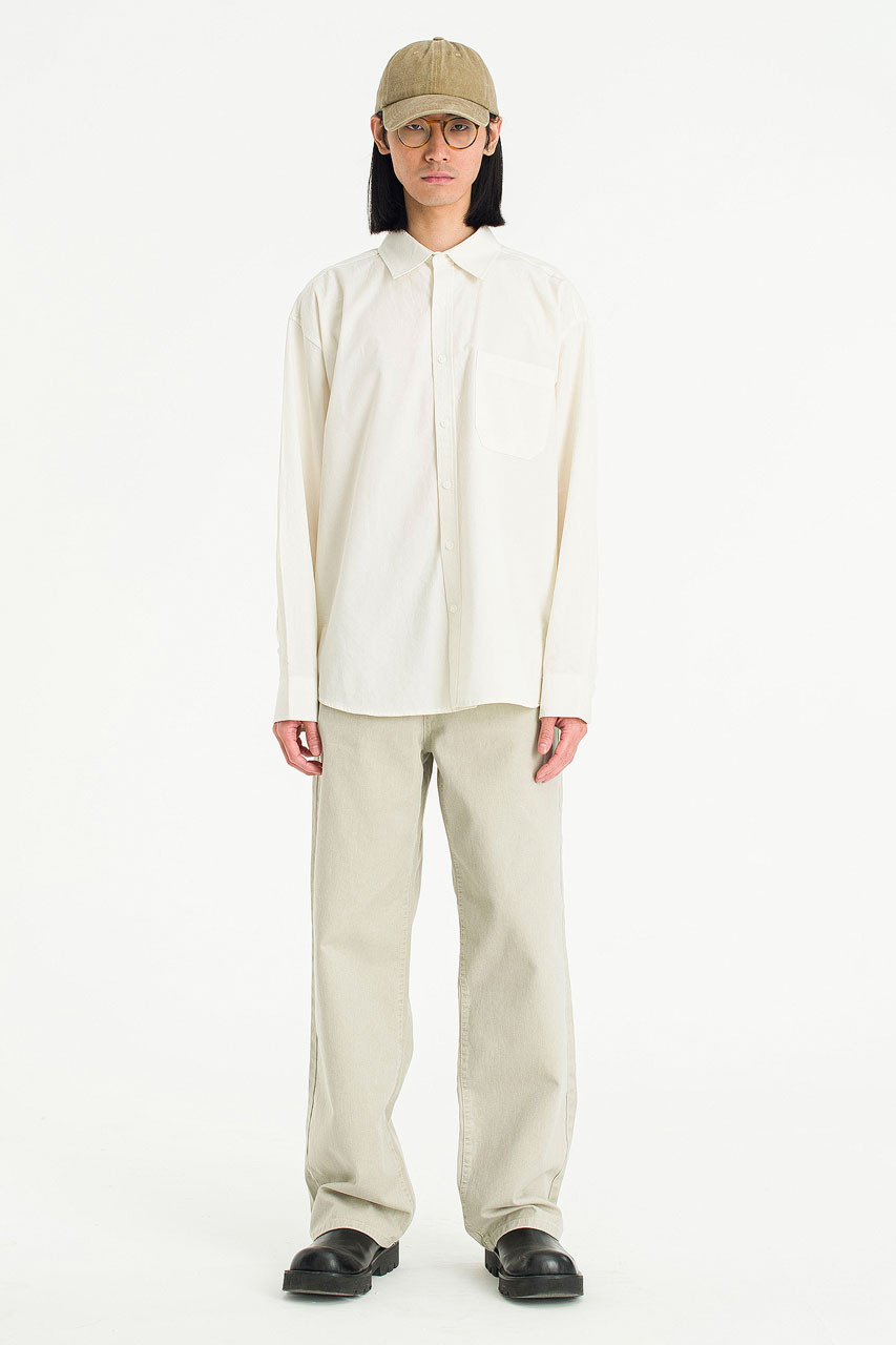 Menswear | Washed Cotton Pants, Beige