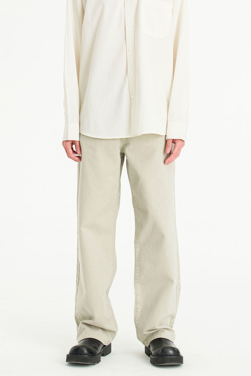 Menswear | Washed Cotton Pants, Beige