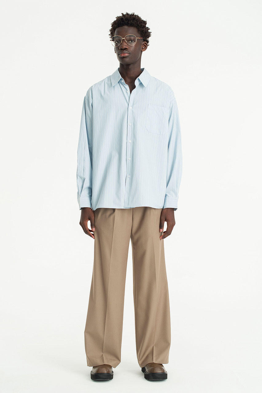 Menswear | Stripe Long-Sleeve Shirt, Sky