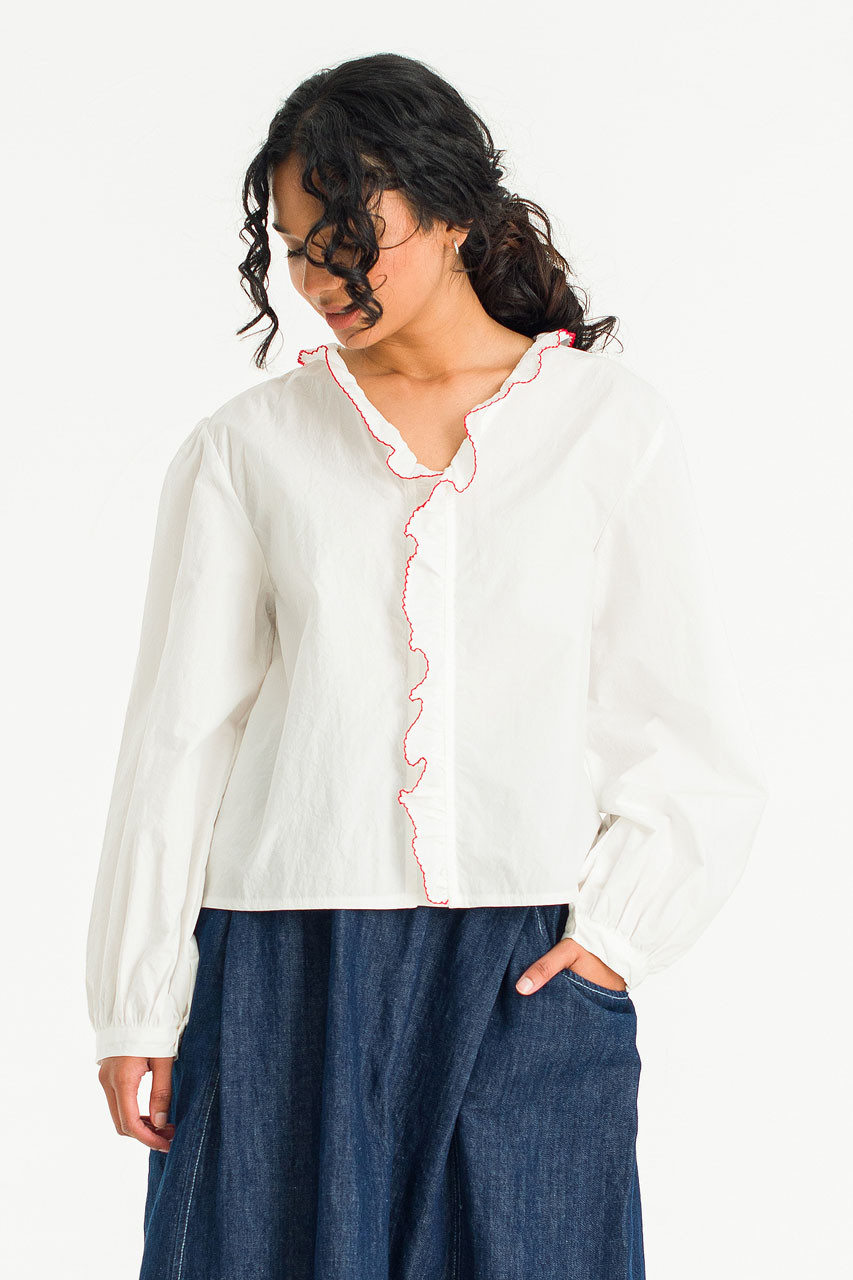 Jeni Frill Blouse, White