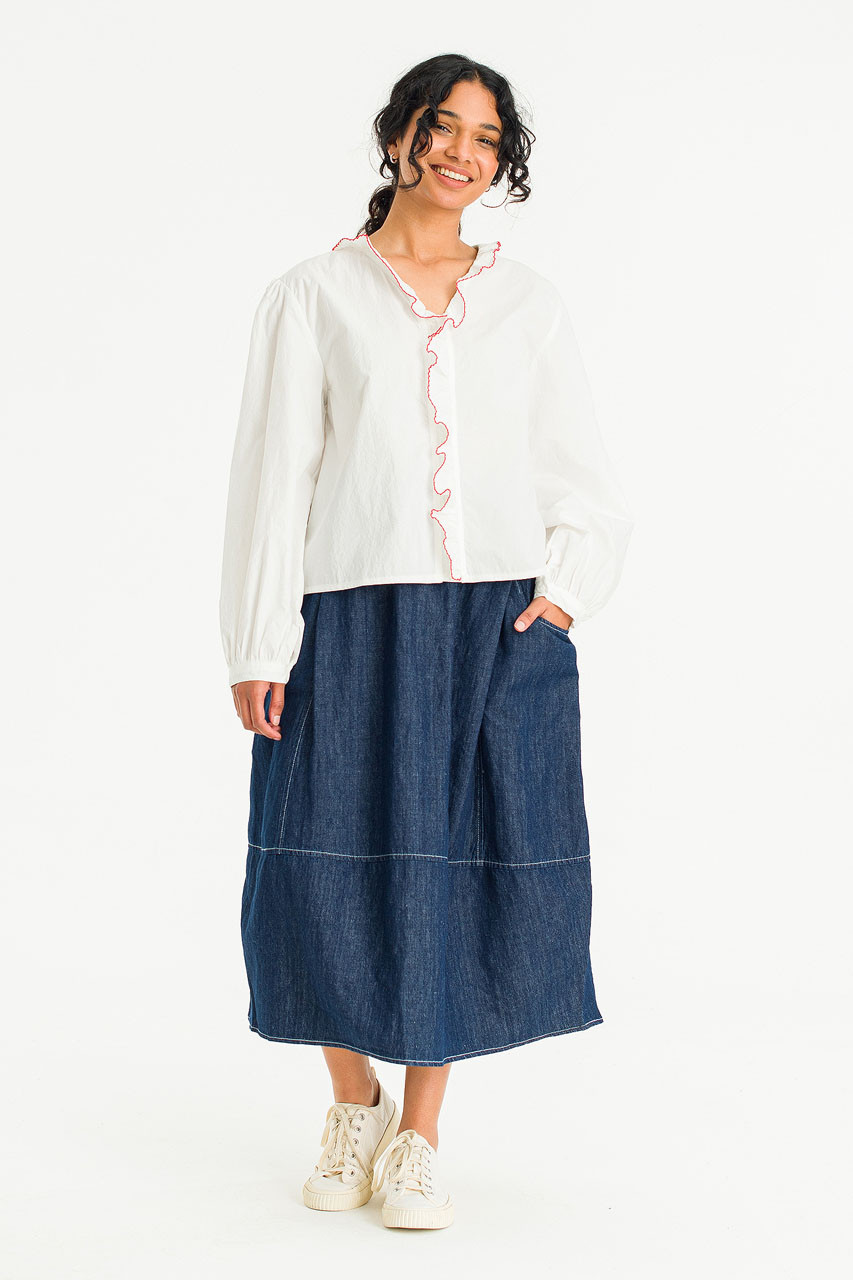 Jeni Frill Blouse, White