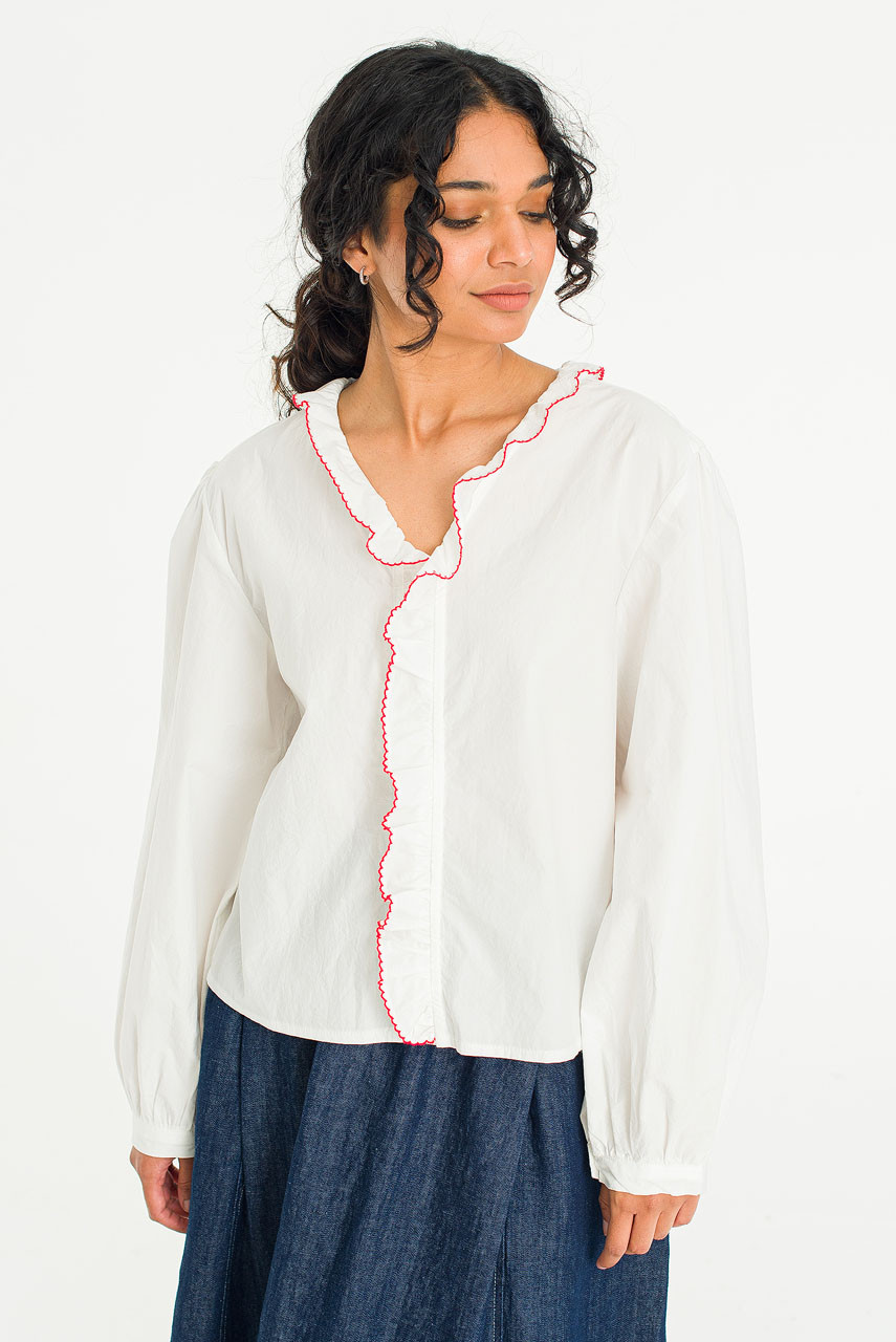 Jeni Frill Blouse, White