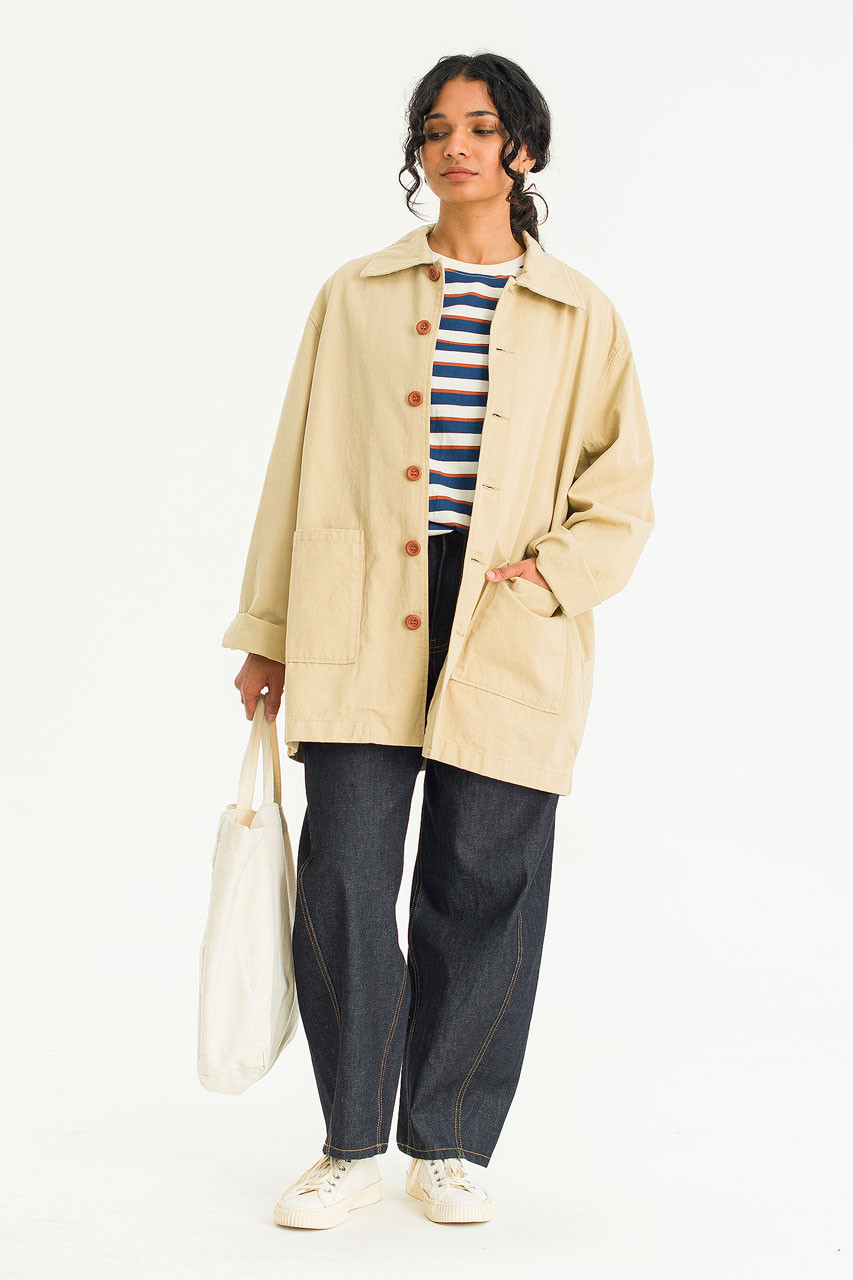Coat ジャケット・アウター Over Cotton Collar beige Bal OVY L