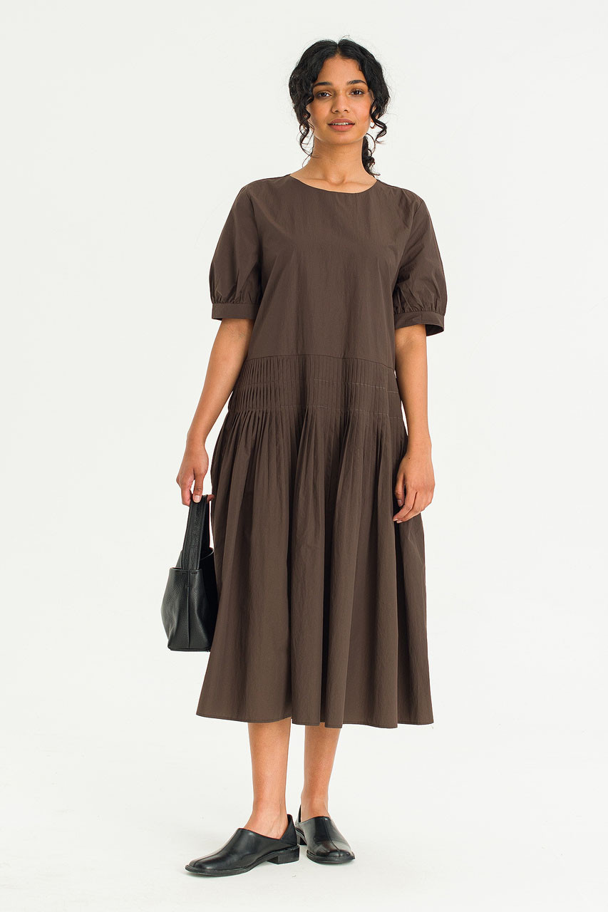 Mireille Tuck Dress, Brown