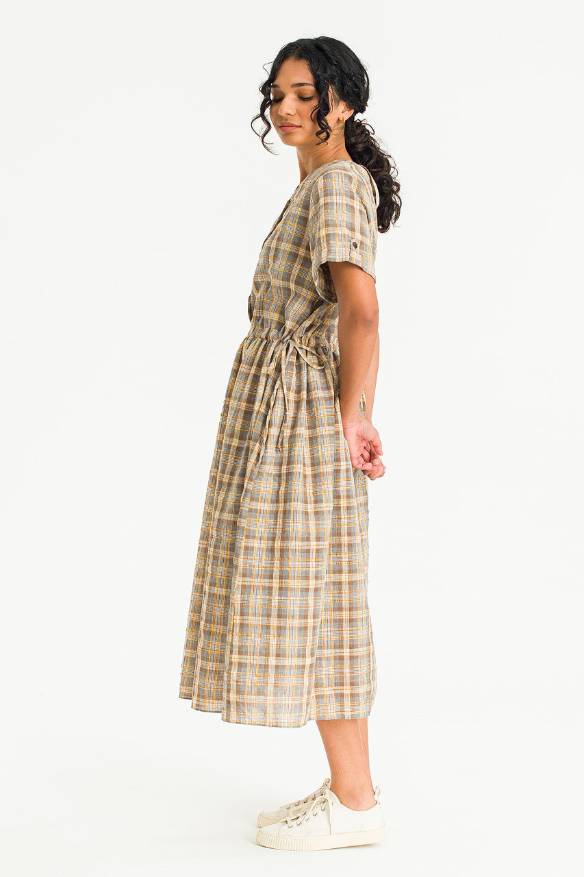 Loen Check Dress, Beige