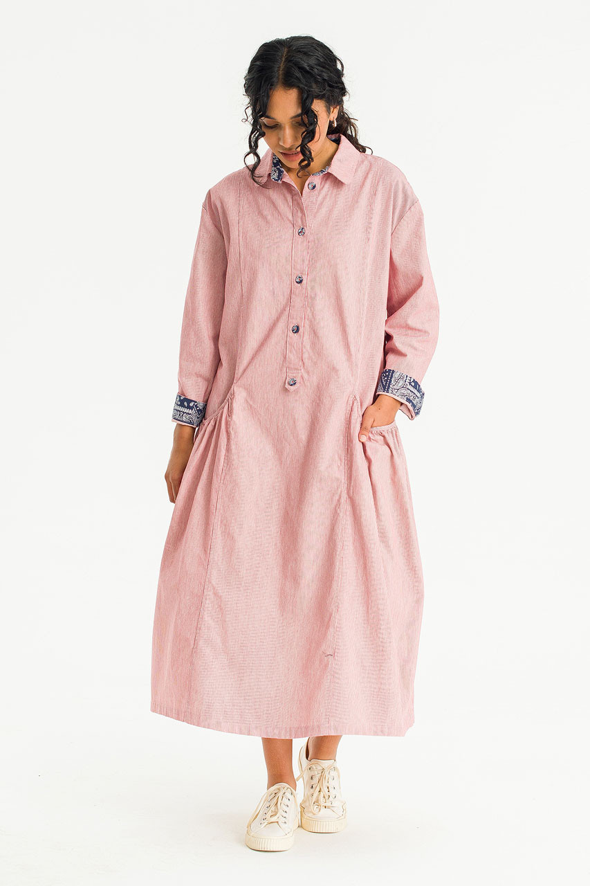 Gathered Way Dress, Red