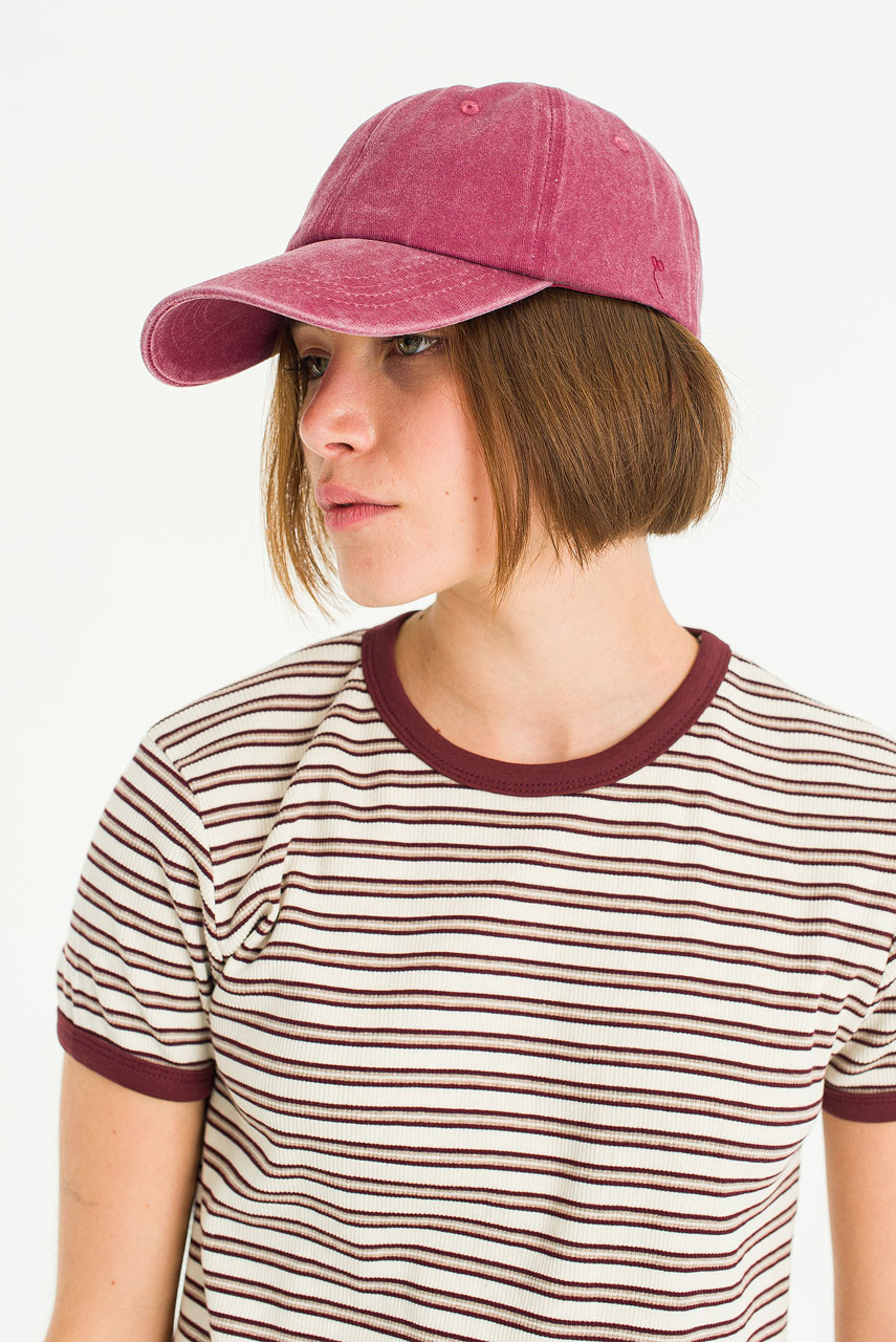 Washed Cotton Cap, Burgundy