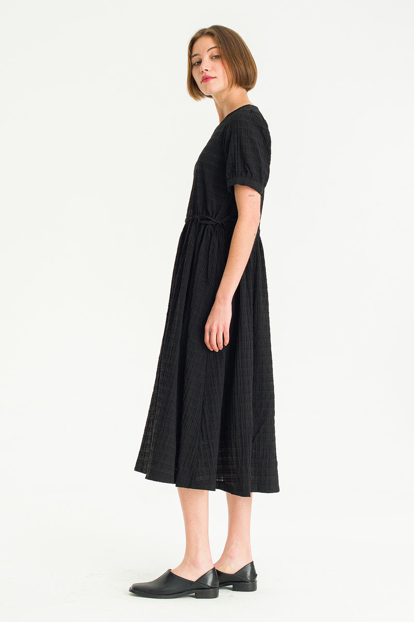 Jua Check Dress, Black