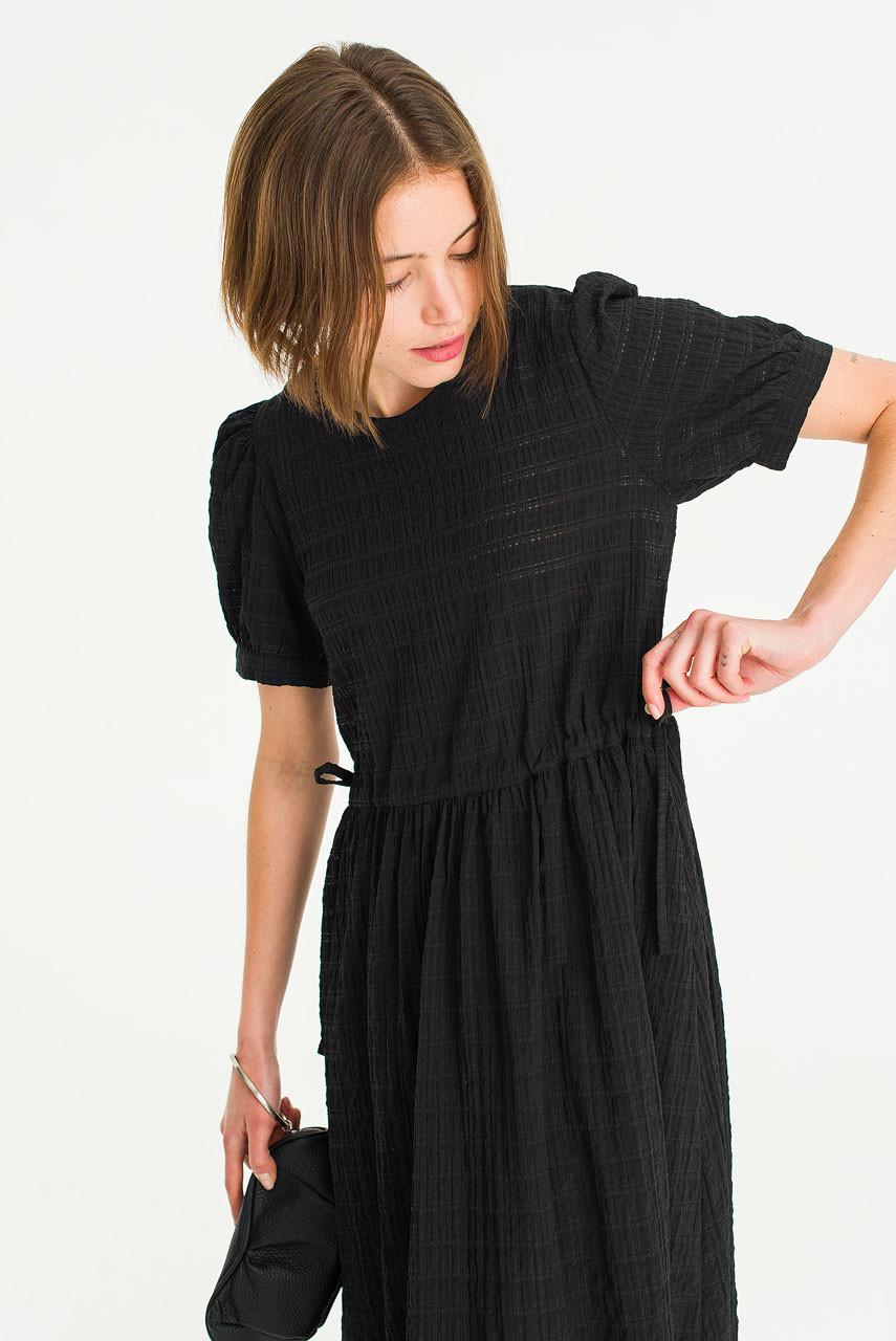 Jua Check Dress, Black