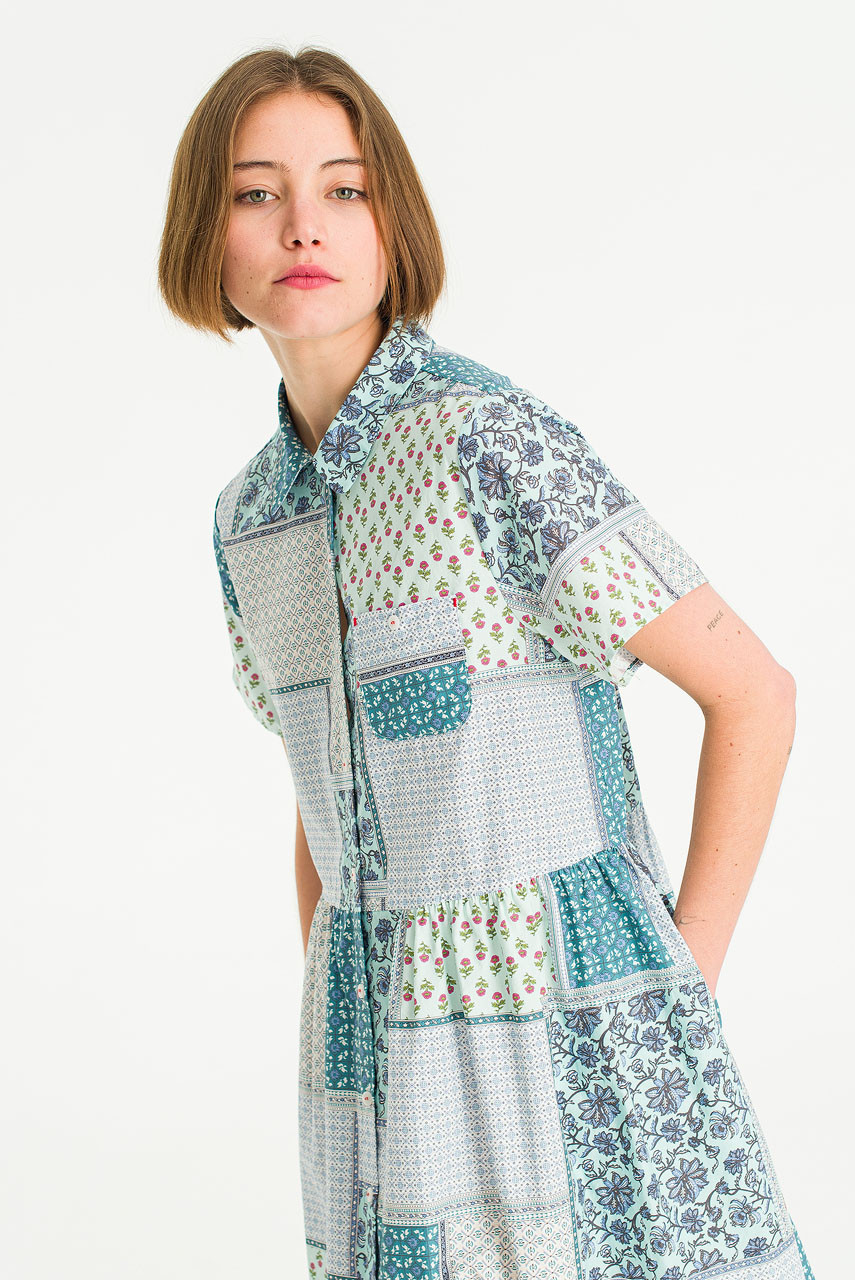 Patch & Petal Dress, Light Blue