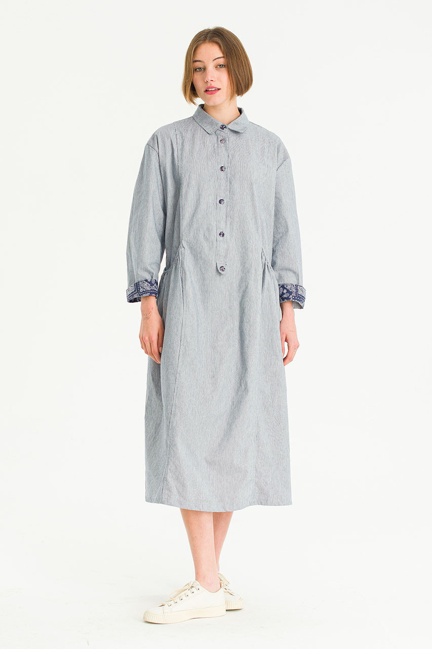 Gathered Way Dress, Navy