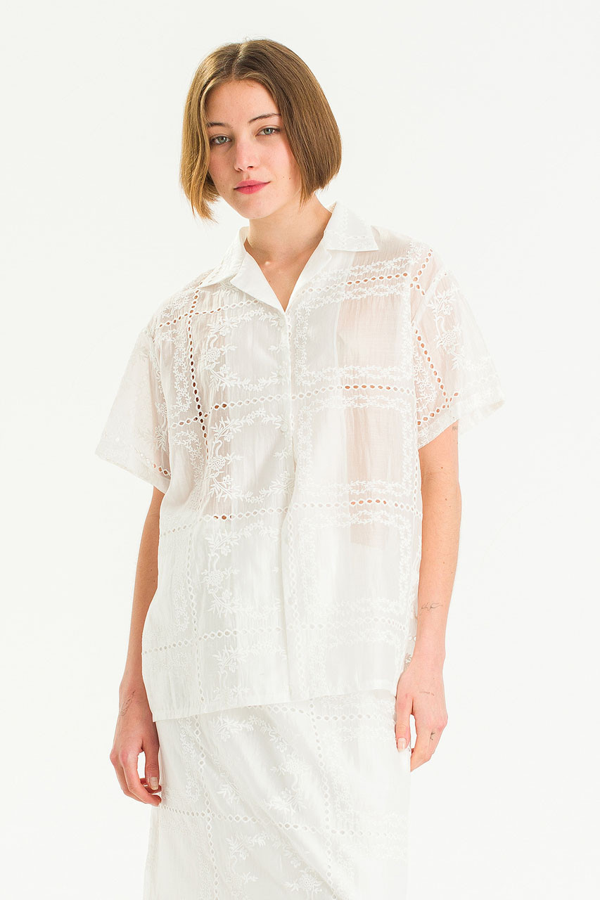 Flora Lune Blouse, White