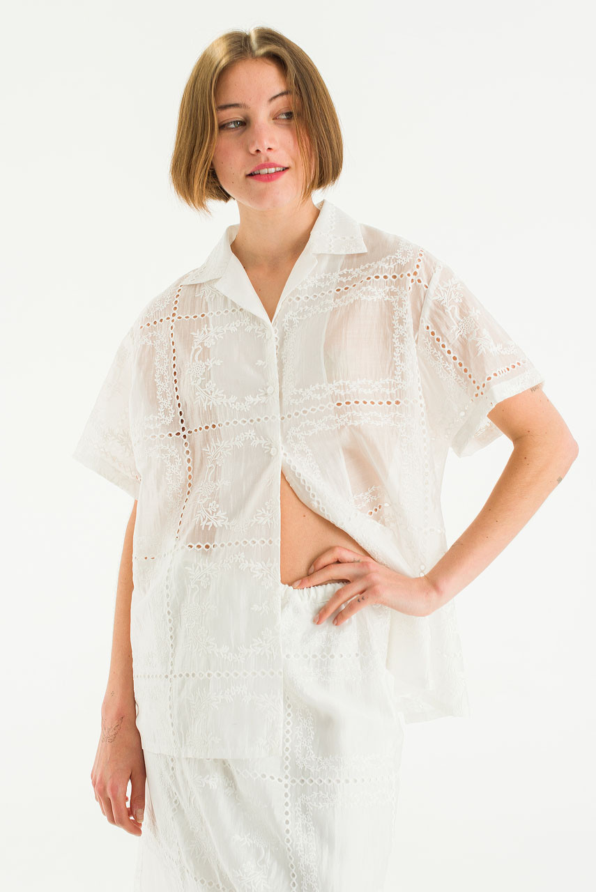 Flora Lune Blouse, White