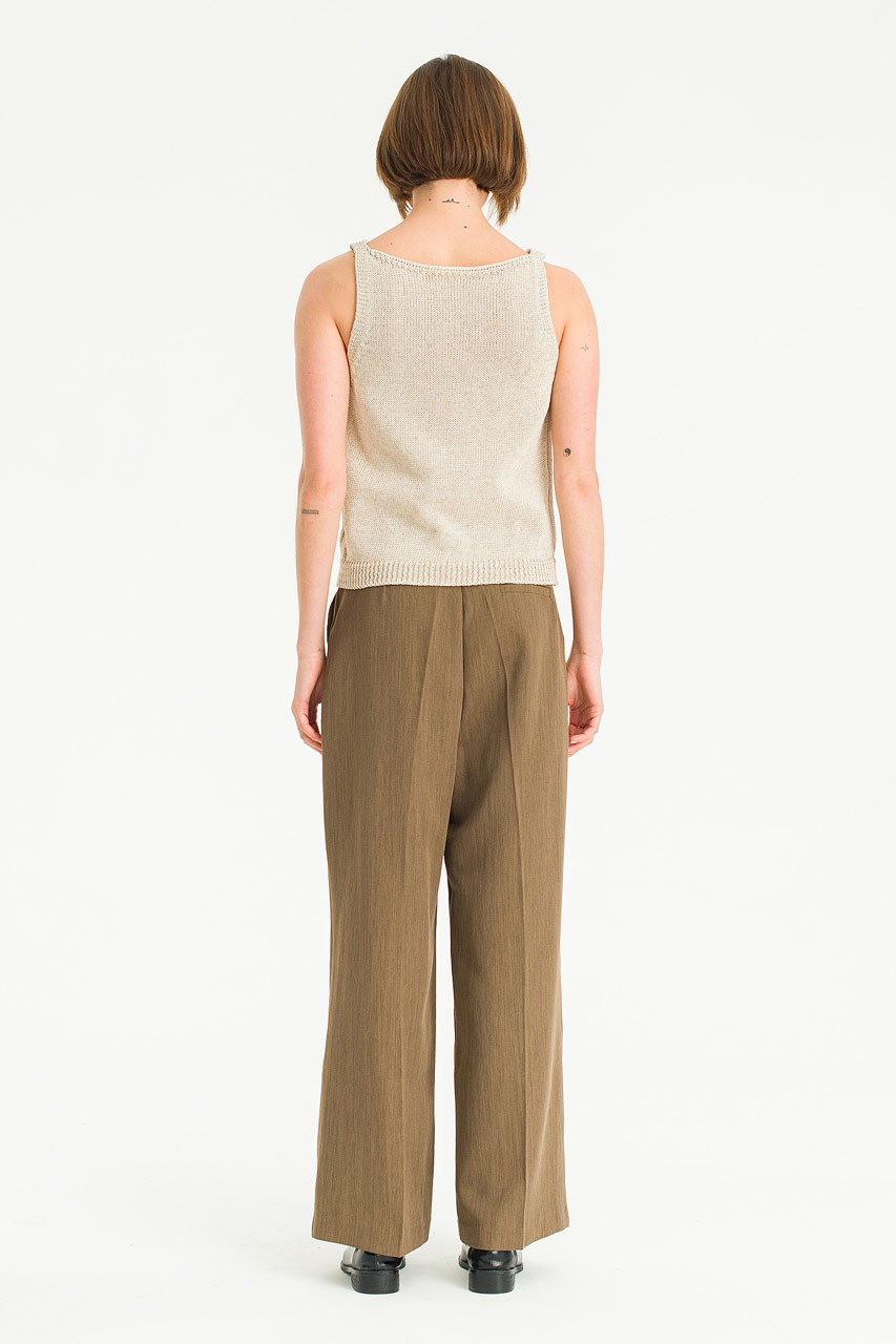 Loma Pleated Pants, Brown