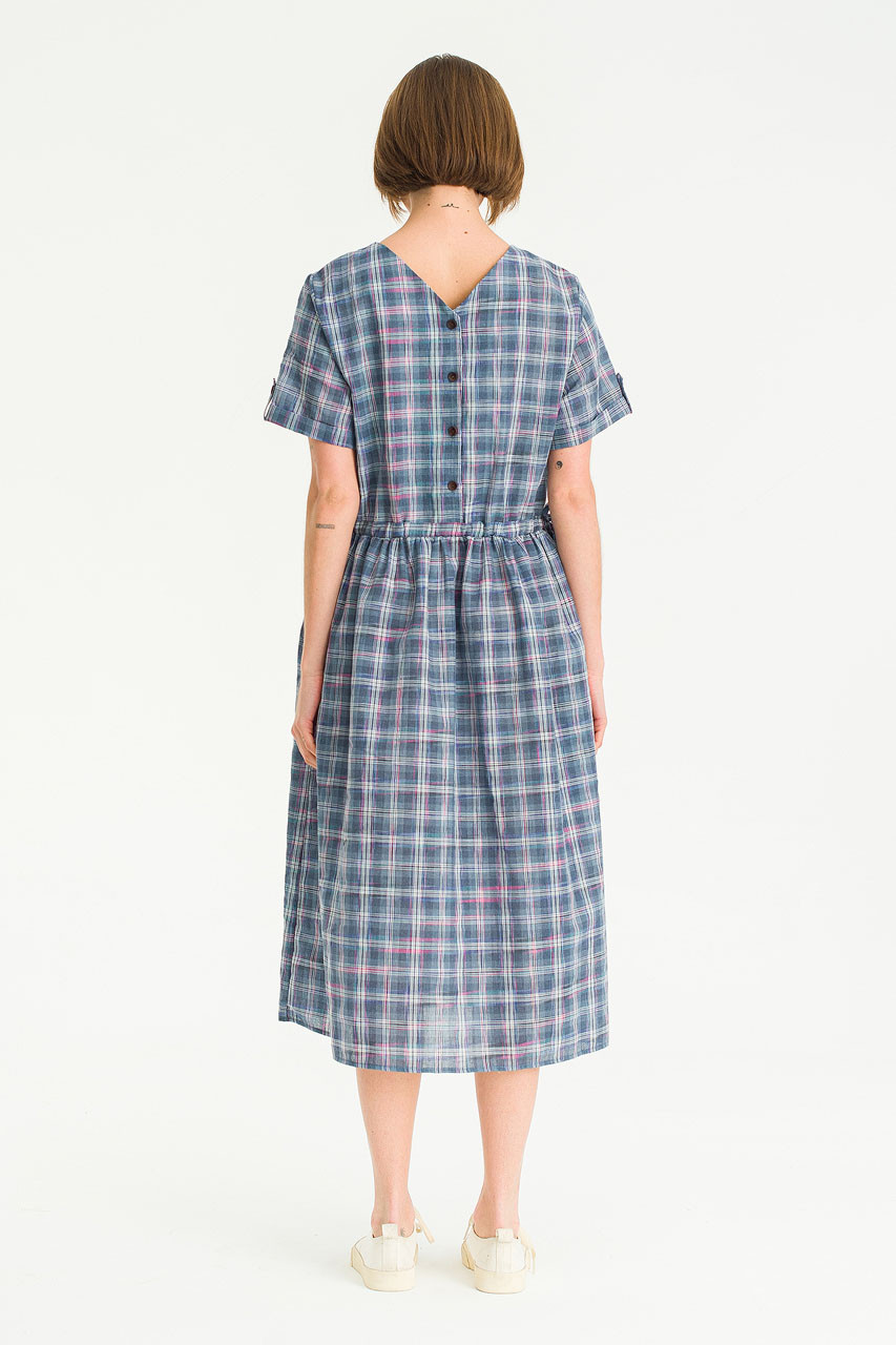 Loen Check Dress, Blue