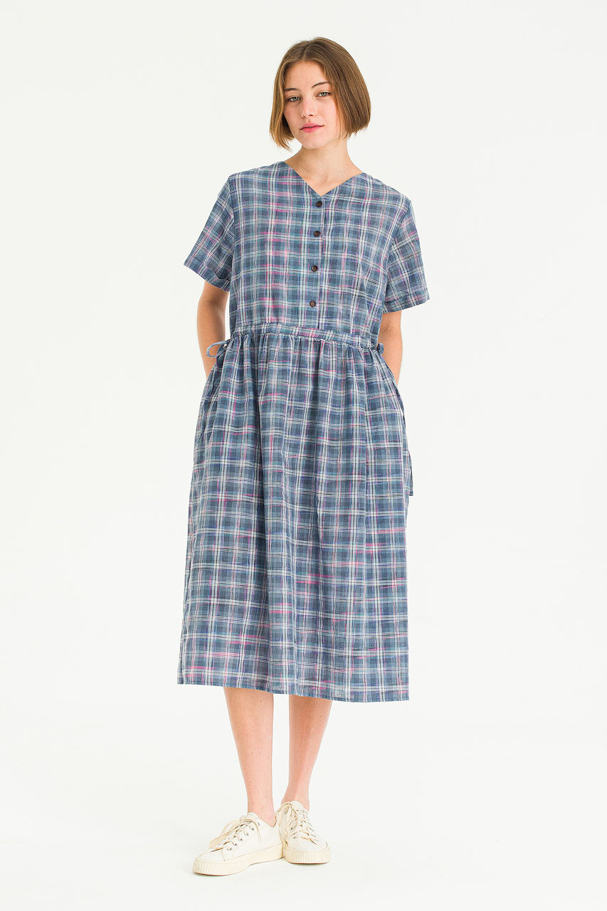 Loen Check Dress, Blue