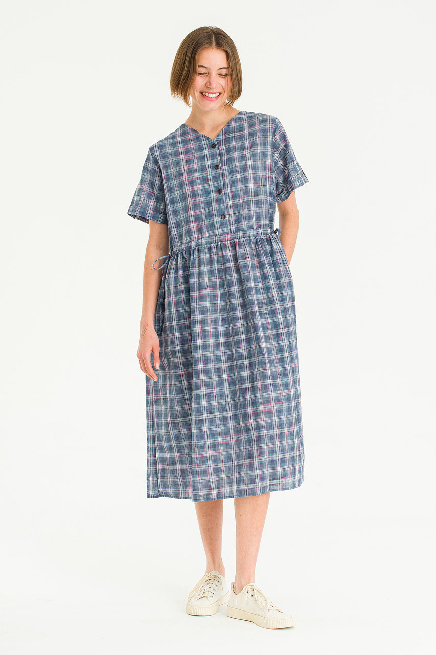 Loen Check Dress, Blue
