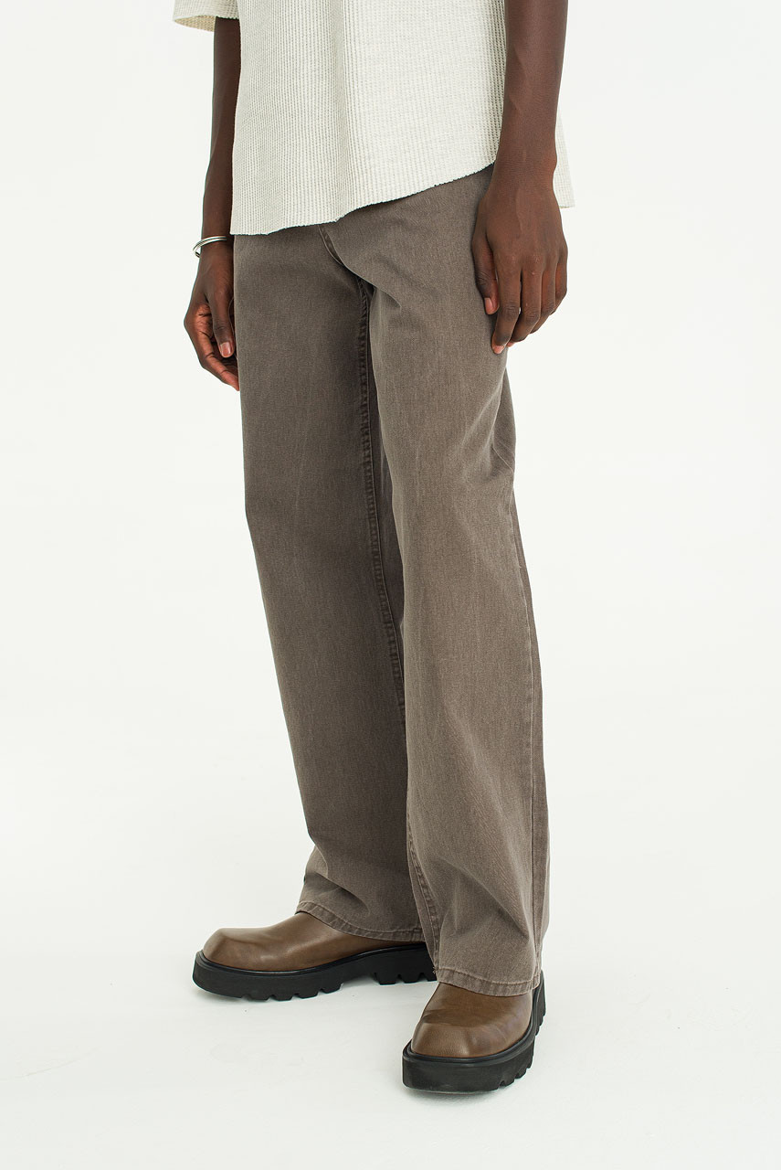 Menswear | Washed Cotton Pants, Brown